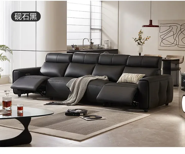 LMM 1leather sofa living room first layer cowhide brown sofa small apartment