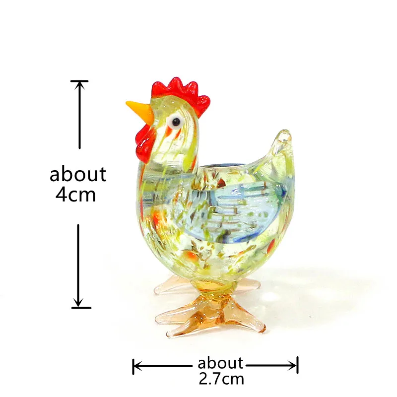 Pasen Cock Miniatuur Beeldje Glas Ornament Leuke Haan Tiny Standbeeld Thuis Tafel Decor Collection Holiday Party Geschenken Voor Kinderen