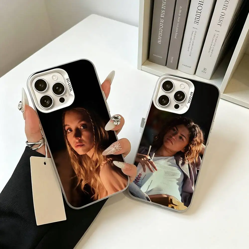 Coque de téléphone E-Euphoria Season-n pour iPhone 11 12 13 14 15 16 17 Pro Max Plus blanc argenté