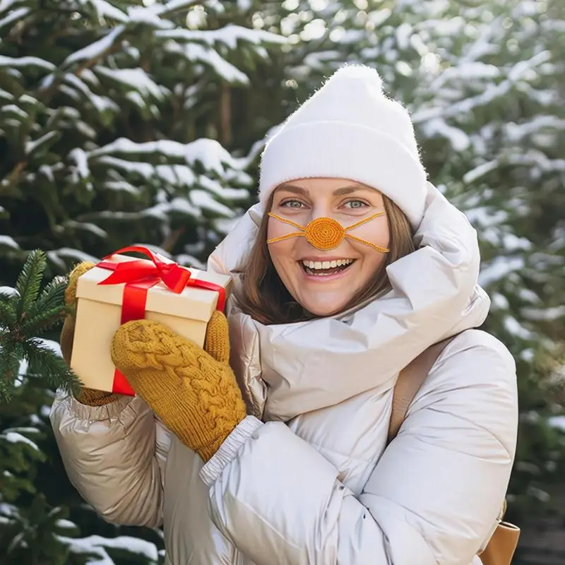 Nose Mitten Comfortable Crochet Nose Cover Outdoor Nose Protector Winter Accessories Funny Nose Decor For Cold Weather