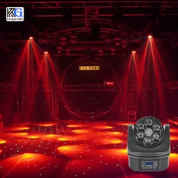 6PCS Moving Beam Laser Head Light Led Beam Wash Bees Eyes Stage Beam Lights 6*15w RGBW Wash Beam Moving Light for DJ Disco Party