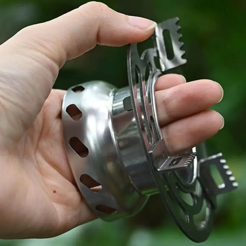 Outdoor Mini Stove Camping Stove Stainless Steel Stove Frame Non-slip Bracket Suitable for Picnics Backpacking and Hiking - view 2