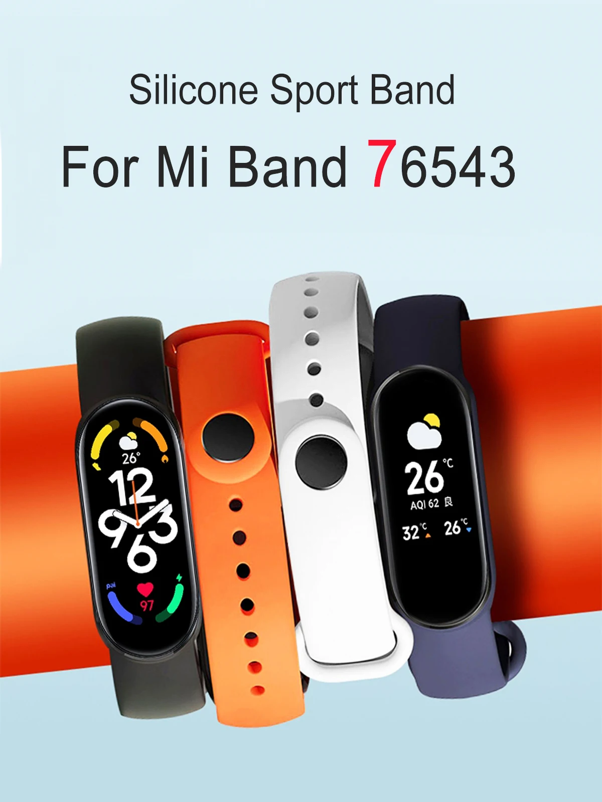 

Ремешок силиконовый для Xiaomi Mi Band 7 6, спортивный браслет для наручных часов mi band band6 band4, Xiaomi Mi Band 3 4 5 6 7
