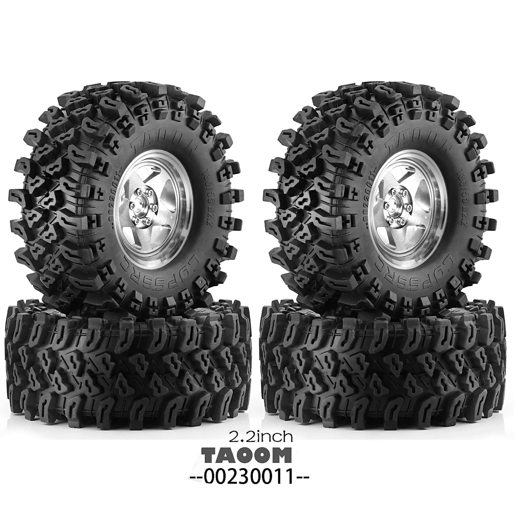 

RC Алюминиевые 2,2-дюймовые колеса и шины с бусинами OD 5,36 дюйма для RC Mud Crawler Trail Gen8 Everest 10 Axial Capra Wraith 4 шт.
