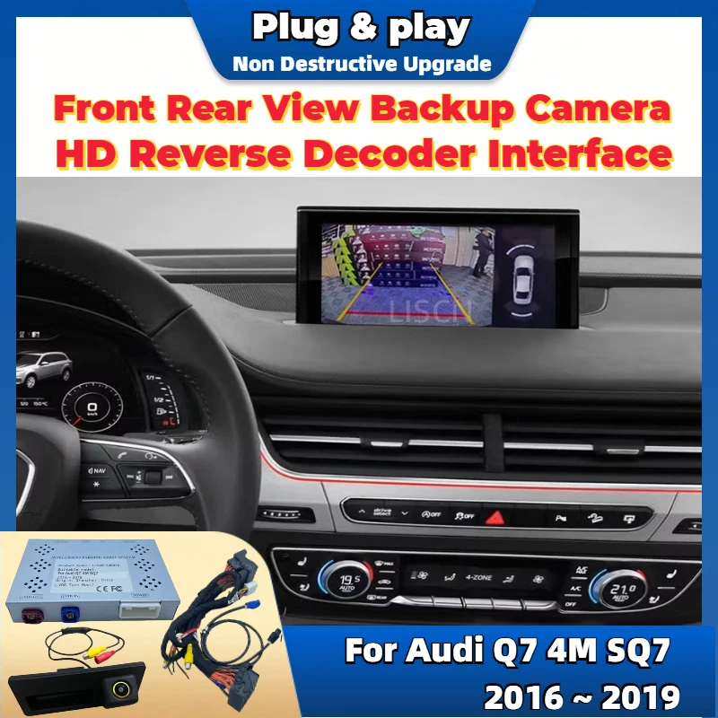 Car Parking Aid Camera For Audi Q7 4M SQ7 2016 ~ 2019 OEM Screen Plug and Play HD Night Vision Front Rear View Backup Camera