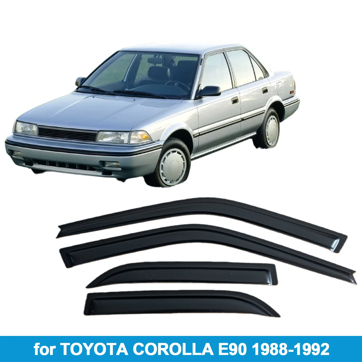 

Оконный козырек для TOYOTA COROLLA E90 1988-1992, защита от дождя, боковой дефлектор, защита от атмосферных воздействий, лента для наружного крепления