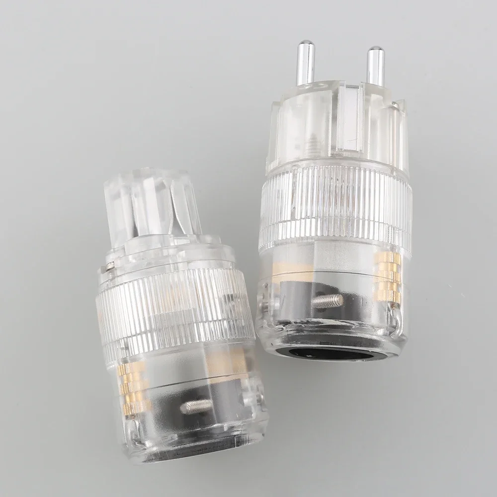 ใหม่ Audiocrast TE TC โรเดียมชุบเสียงเกรด Schuko Power Connector ปลั๊กไฟ AC ปลั๊กไฟหญิงโรเดียมชุบ