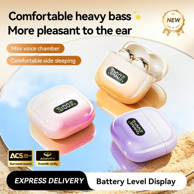TWS High Sound Quality Mini Sleep Wireless Earphone Long Battery Life Bluetooth Headphone Noise Reduction Girl Work Sport Earbud
