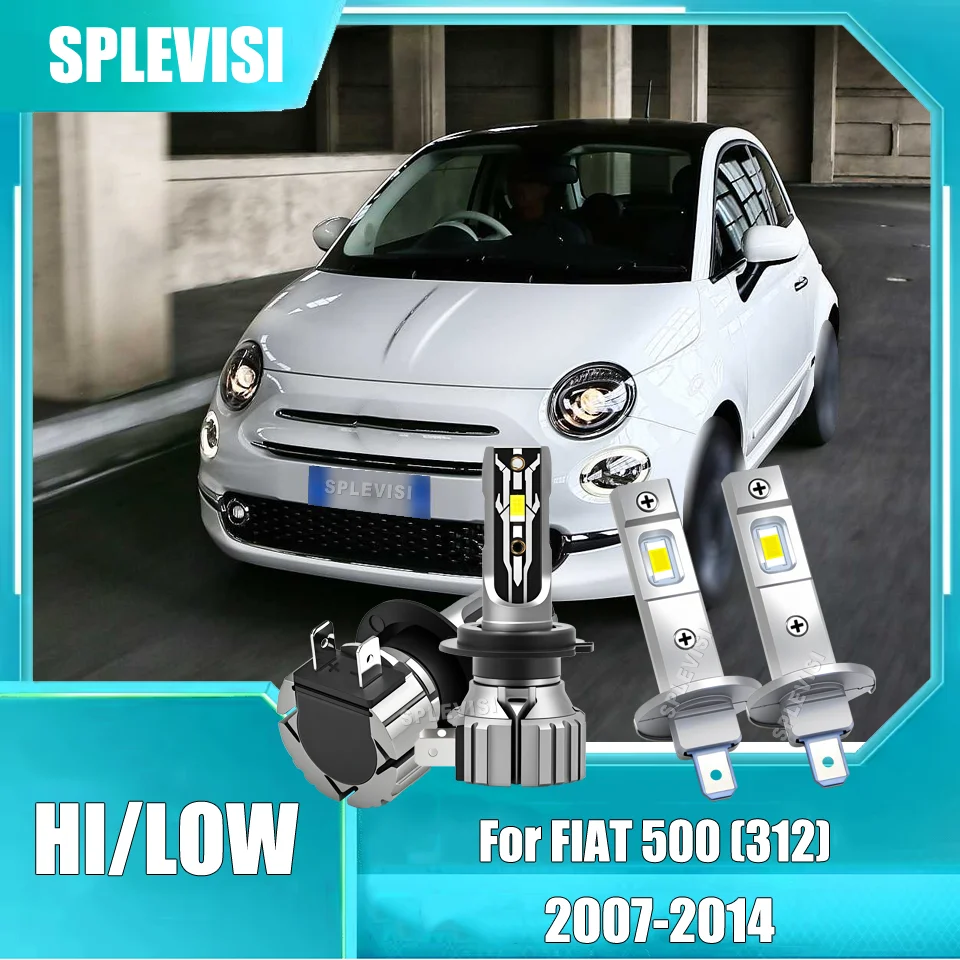 

Long Lifespan 12v LED Headlights High H1 Low H7 IP68 Waterproof For FIAT 500 (312) 2007 2008 2009 2010 2011 2012 2013 2014