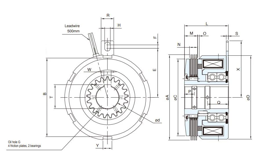 Low Maintenance Cost 24v Electromagnetic Powder Clutch Brake For Carton Machine Flexo Printer