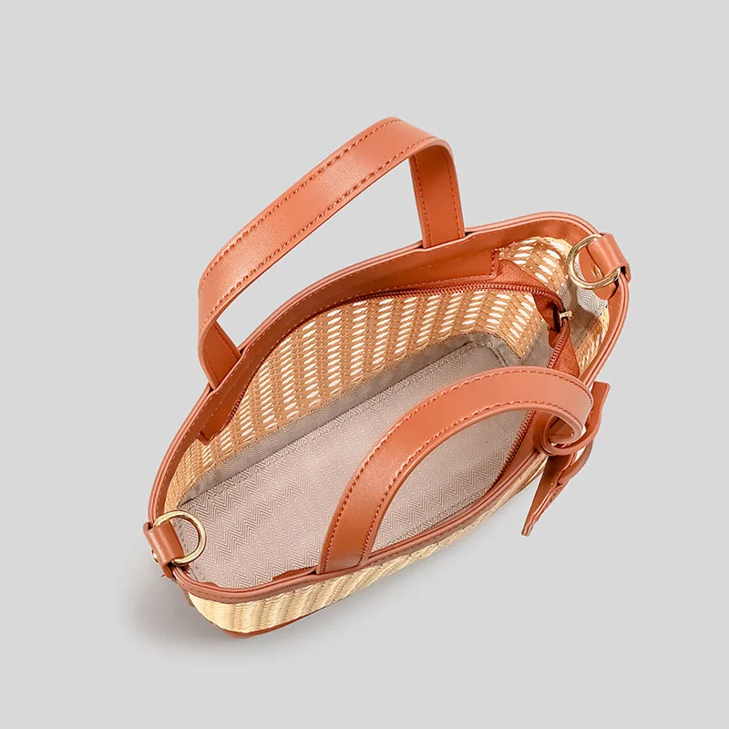 2025 Luxury Designer Women's Straw Beach Bag Ladies Woven Grass Handbags Summer Totes New Fashion Crossbody Shoulder Bag