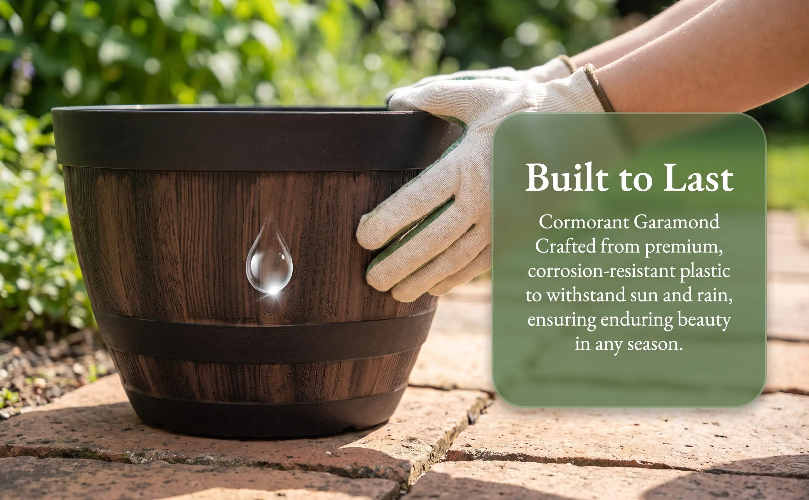 Imitation Wooden Barrel Planter No Hole Design Plastic Storage Bucket for Hydroponic Succulent Garden Home Decoration