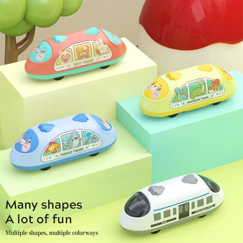 Children's dinosaur toy car, cartoon rice inertia car, high-speed railway, children's gifts