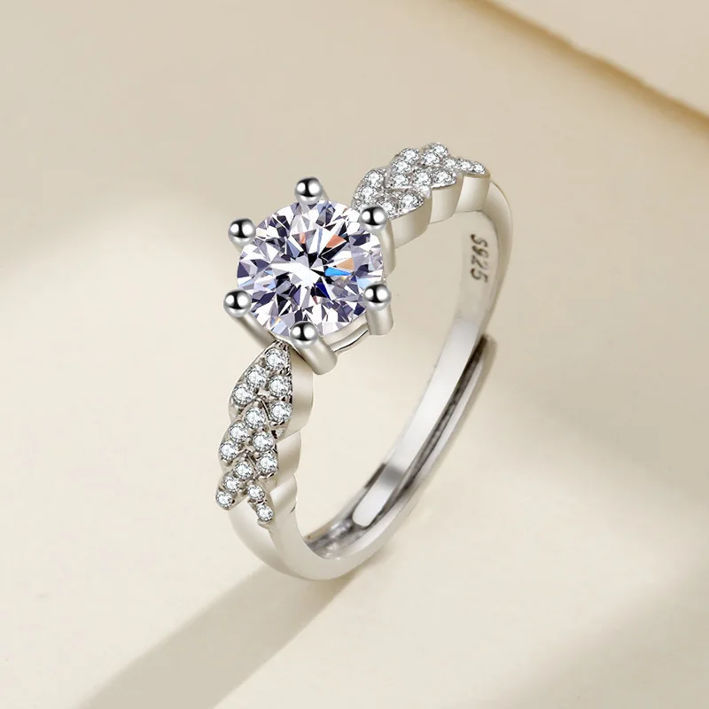 New Moissanite 925 Sterling Silver Ring for Women Wedding Jewelry Engagement Charm Party Fashion Gift Top Quality Ring