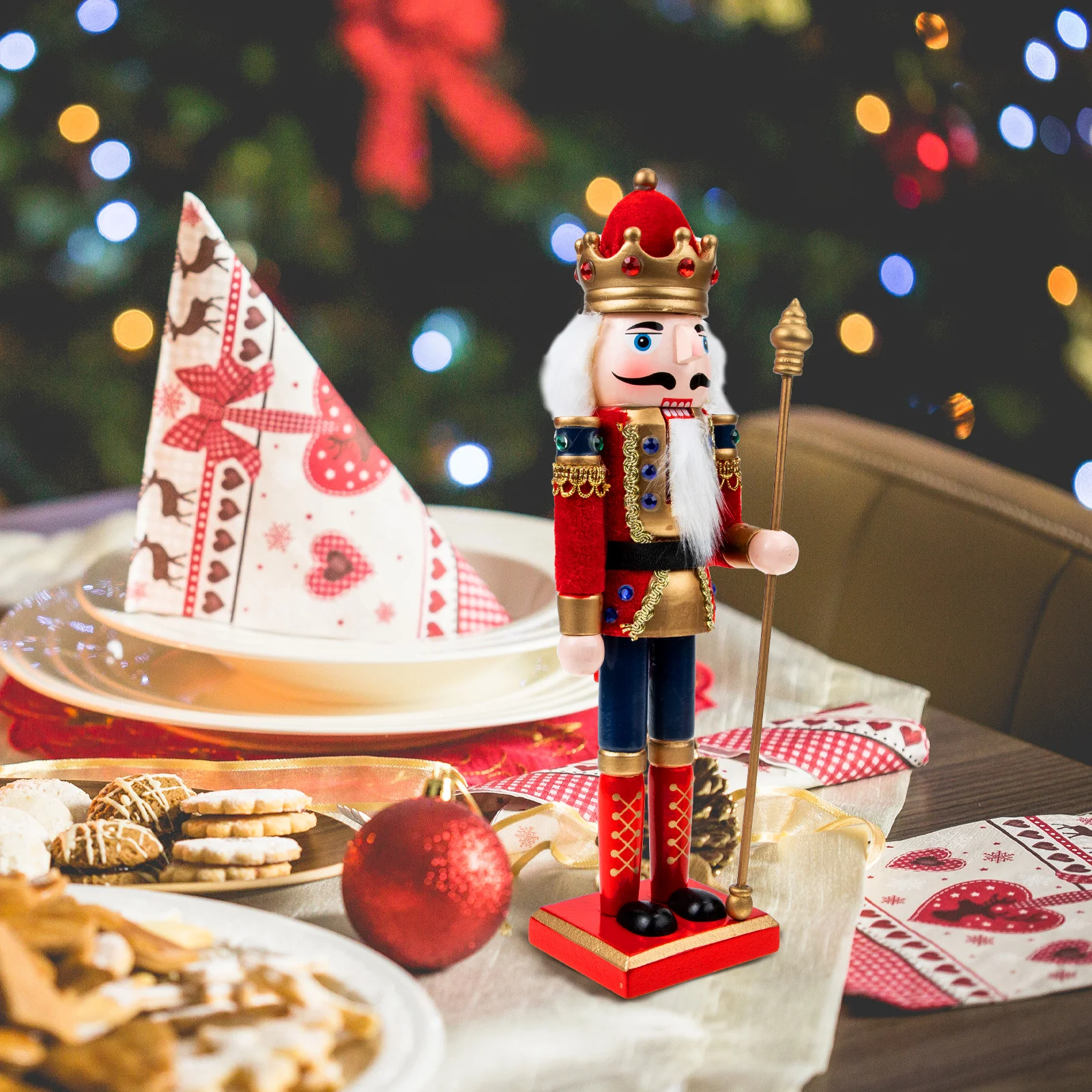 

Nutcracker Ornament Decor Classic Soldier Figurine Festival Wood Small Figures Mini Ornaments Toy Child
