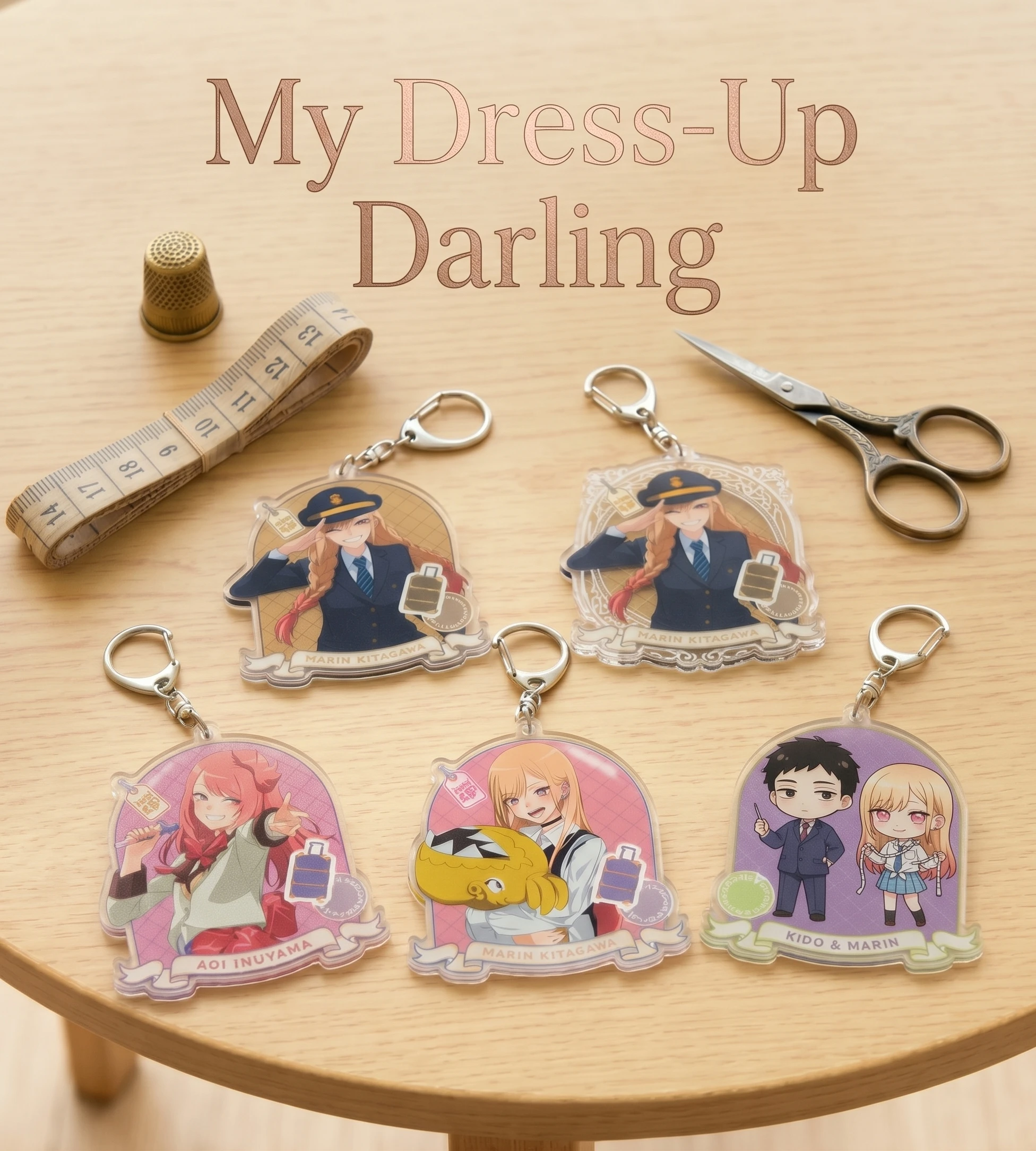 New Anime My Dress Up Darling Acrylic Keychain Marin Kitagawa Aoi Inuyama Kido Figure Pendant Collection Set Gift For Anime Fans