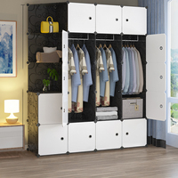 Simple Wardrobe Plastic Small Combination Cabinet Storage Storage Cabinet Wholesale Simple Modern Economical Assembled Wardrobe