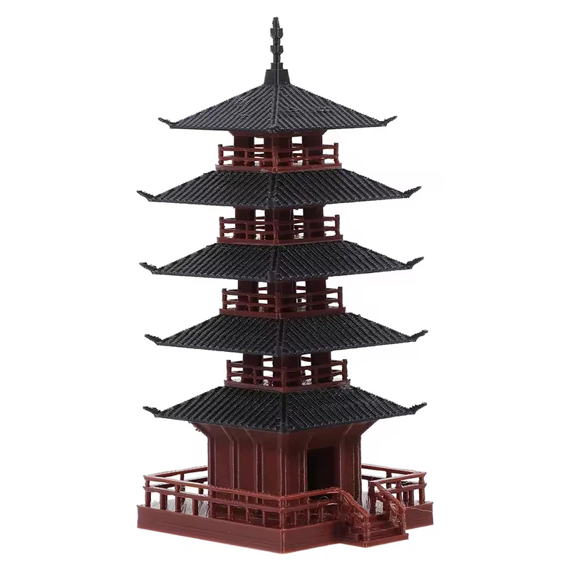 ●Mini Pagoda Statue Chinese Ancient Building Model Pavilion Decorations Simulation Statue Zen Garden Aquarium Bonsai Decor