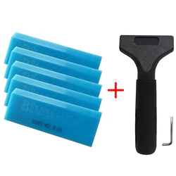 Blue MAX Squeegee Plastic Handle & 5PCS Extra BlueMax Rubber Spare Blades Window Tint Squeeze Car Vinyl Glassing Clear