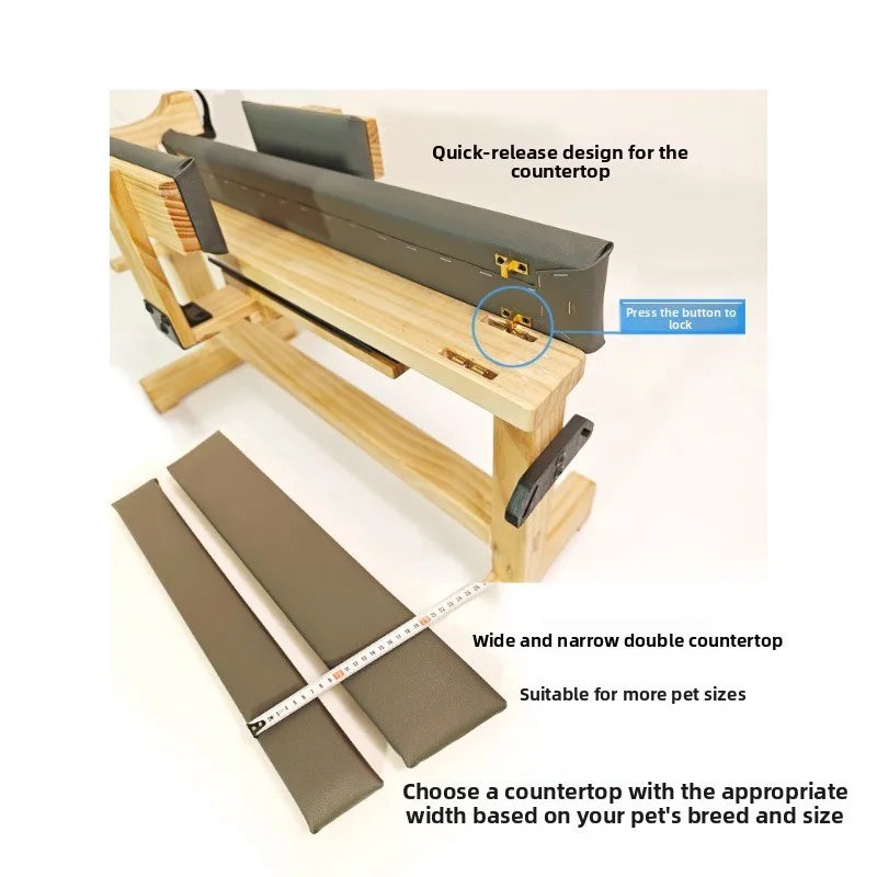Dog Diagnosis and Treatment Bed Pet Acupuncture Table Moxibustion Bed Baoding Frame Solid Wood Animal Binding Injection