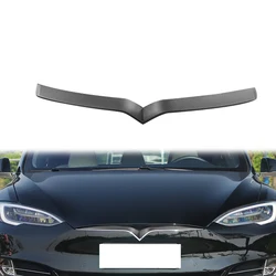 Matte Carbon Fiber Front Center Grille Grill V Trim Cover For Tesla Model S 2016-2022