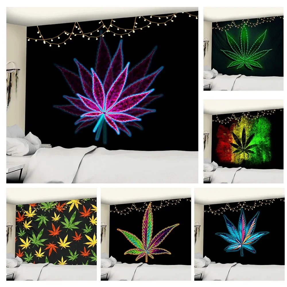 New Maple Leaf Tapestry Wall Hanging 3D Printing Bohemian Psychedelic Witchcraft Bedroom Decor