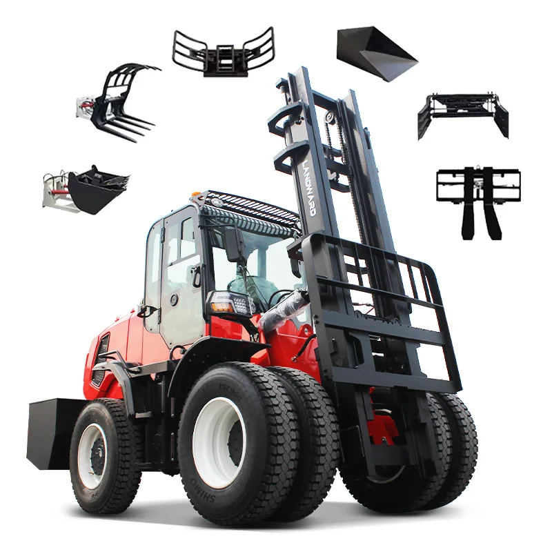 Europe Hot Sale 4 Wheel Material Handling Forklift 5 Ton High Power All Terrain Off-Road Forklifts EPA Euro 5 Engine Customized