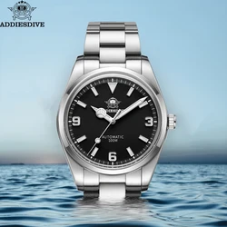 ADDIESDIVE Sapphire Mechanical Watch Luminous Bubble Mirror Glass Wristwatches Luxury Waterproof Steel Business Analog Watches