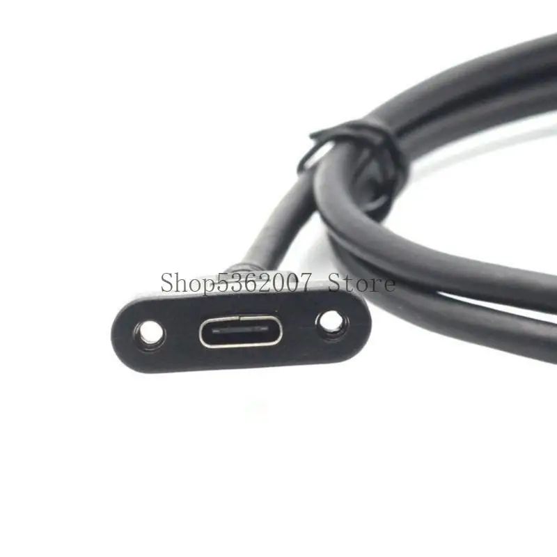 النوع C من الذكور إلى الإناث موسع بيانات شحن كبل الشحن مع لوحة تثبيت برغي الأذن تصاعد 17 مم تباعد ثقب المسمار 40JB