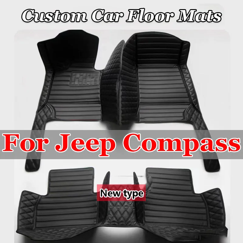 

Car Floor Mats For Jeep Compass 2021 2022 2023 2024 Carpets Foot Pads Accessories Interior Parts Waterproof Protect Rugs Covers