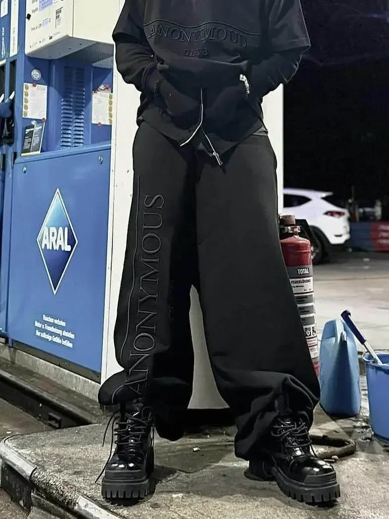 Opium YVL Style An Club Black Sweatpants Wide Leg Pants