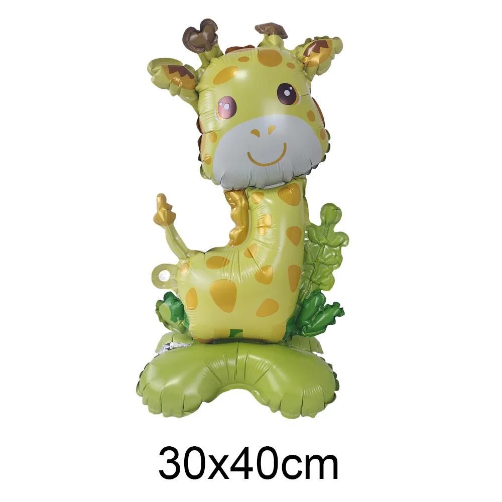 Jungle Party Standing Animal Balloon Mini Lion Tiger Giraffe Zebra Leopard Balloon Small Size Balloon Jungle Safari Party Decors