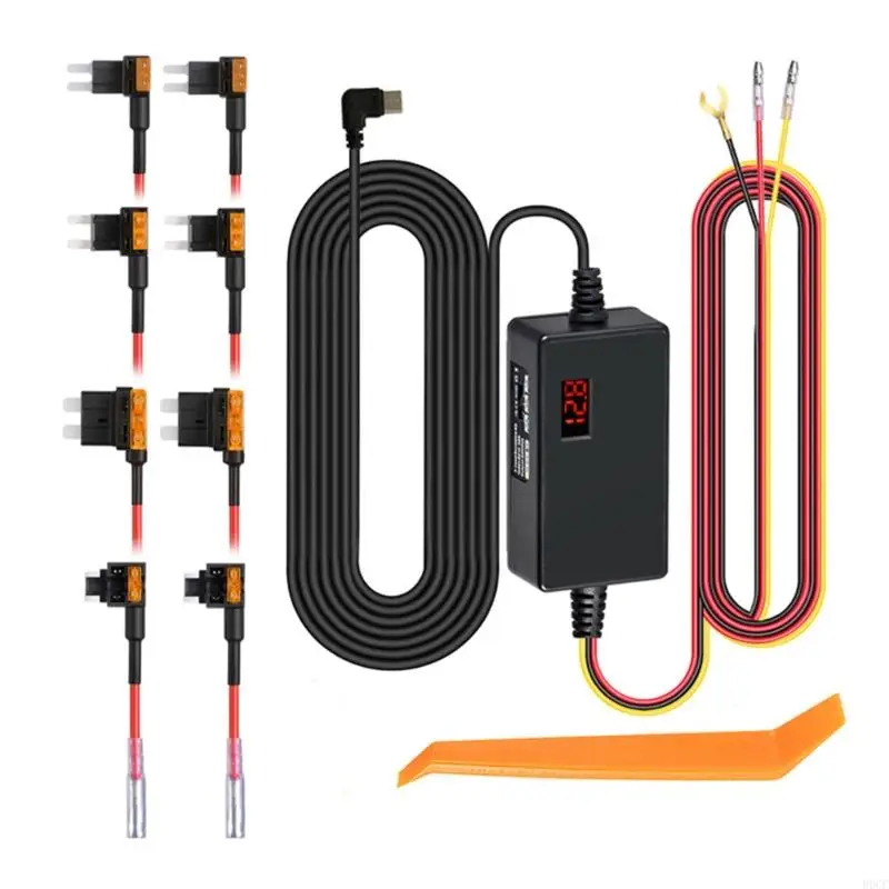 

Комплект жесткого провода 3,5 метра, автомобильное зарядное устройство USB Type-C, выход 5 В/2,5 А, 24-часовой кабель для мониторинга парковки для зеркала заднего вида