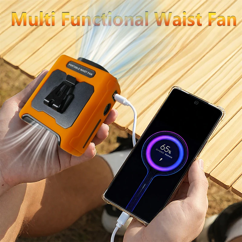 XIAOMI 10000mAh Waist Fan 5 Speeds Light Portable Waist Fan 40H Hands-Free Cool All Summer Wearable Neck Fan For Work Travel