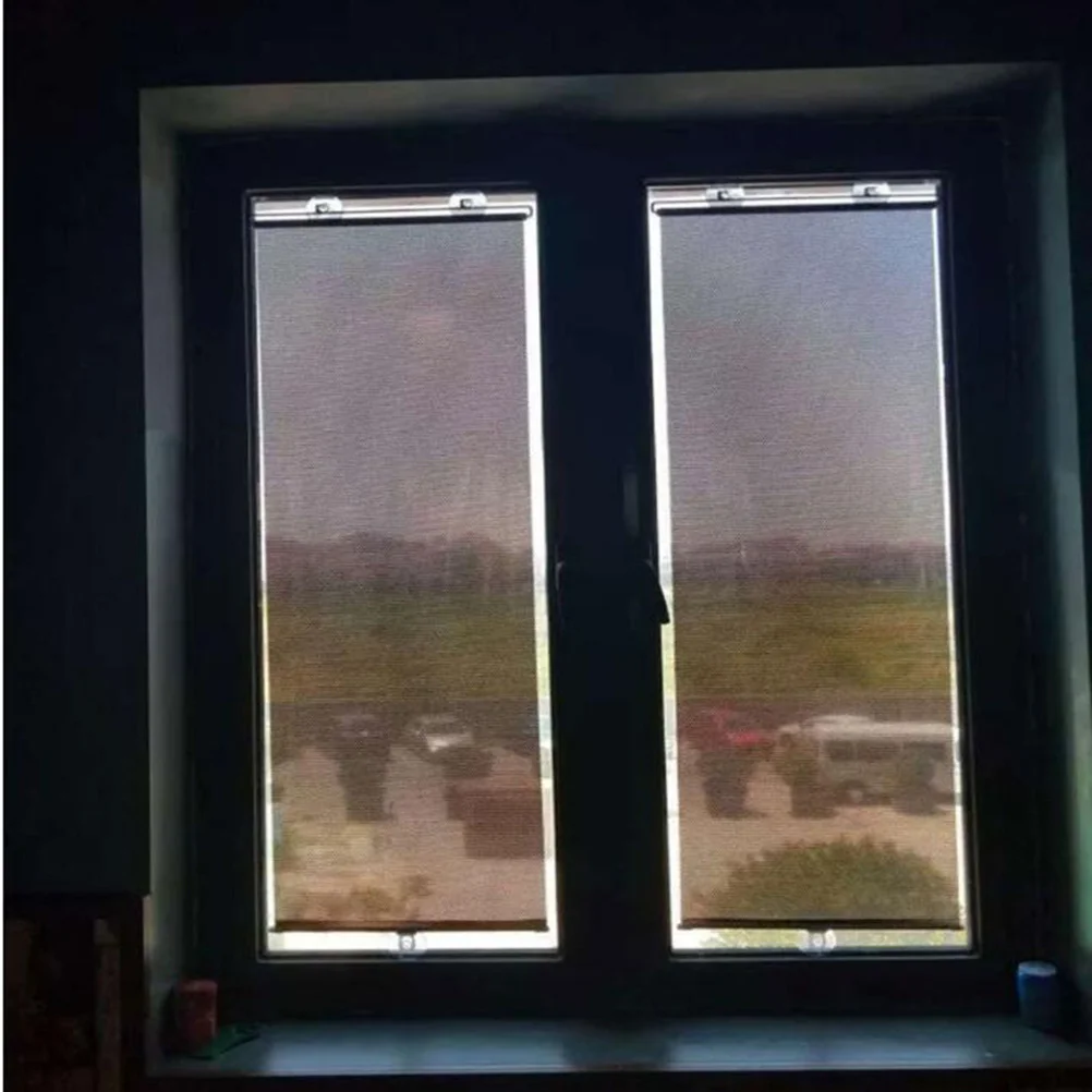 

Free-Perforated Suction Cup Balcony Sunshade Blackout Curtain Temporary Portable Lightweight Black Mesh Dot Door Shade