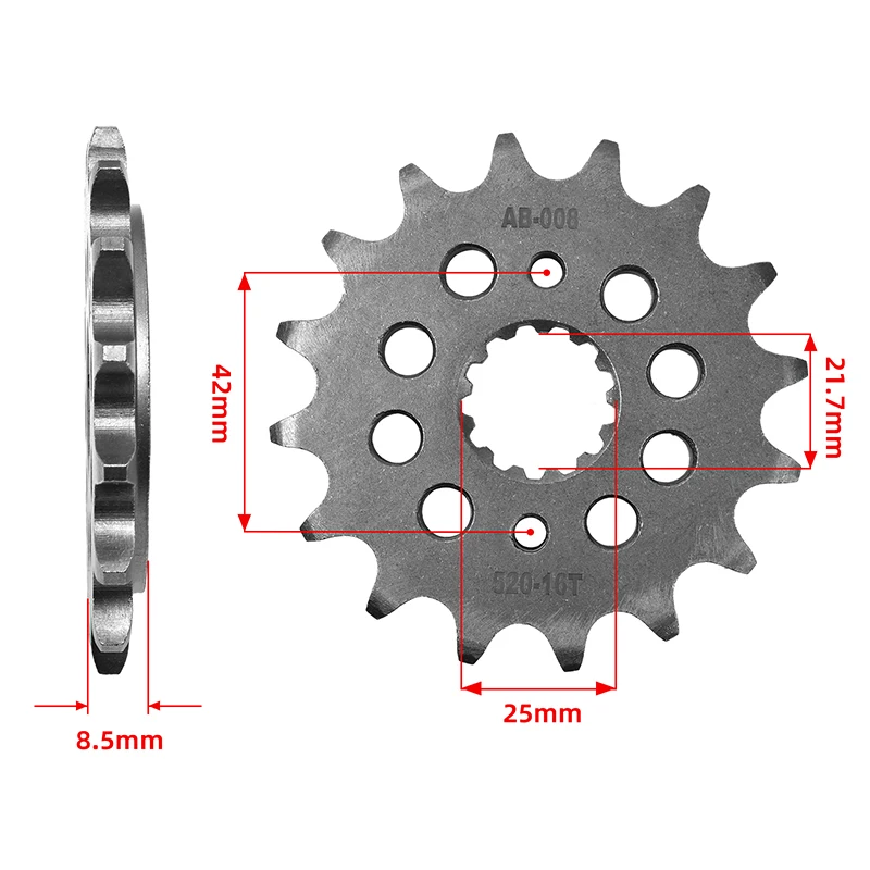 520 14T 15T 16T 17T Front Sprocket for Kawasaki EN500 EX500 GPZ500 ZR 400 550 KLE500 KLX 300 250 for Suzuki GS500 Yamaha YZF600R