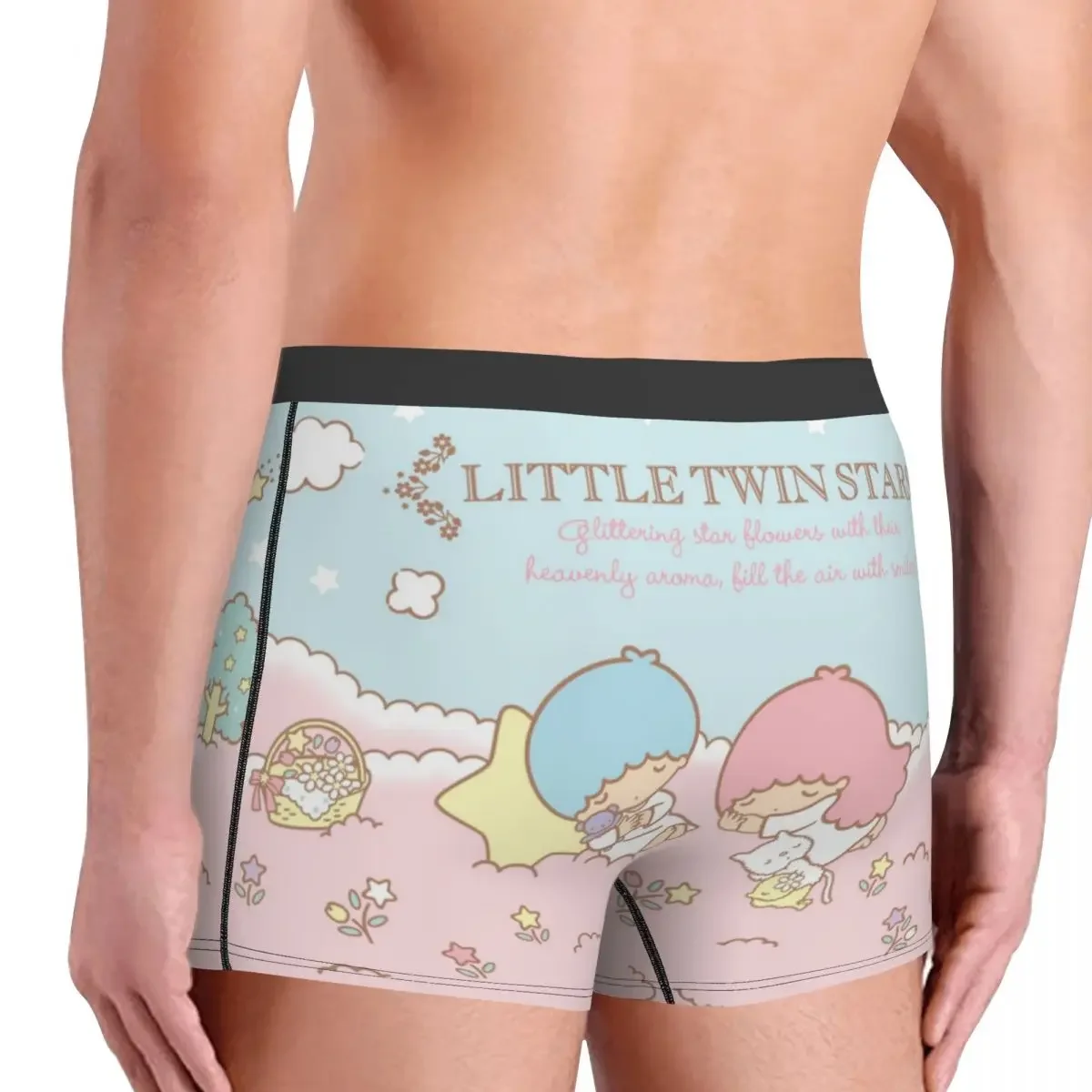 Calzoncillos Bóxer personalizados para hombre, ropa interior de dibujos animados, bragas transpirables, Little Twin Stars, Sanrio Kiki Lala