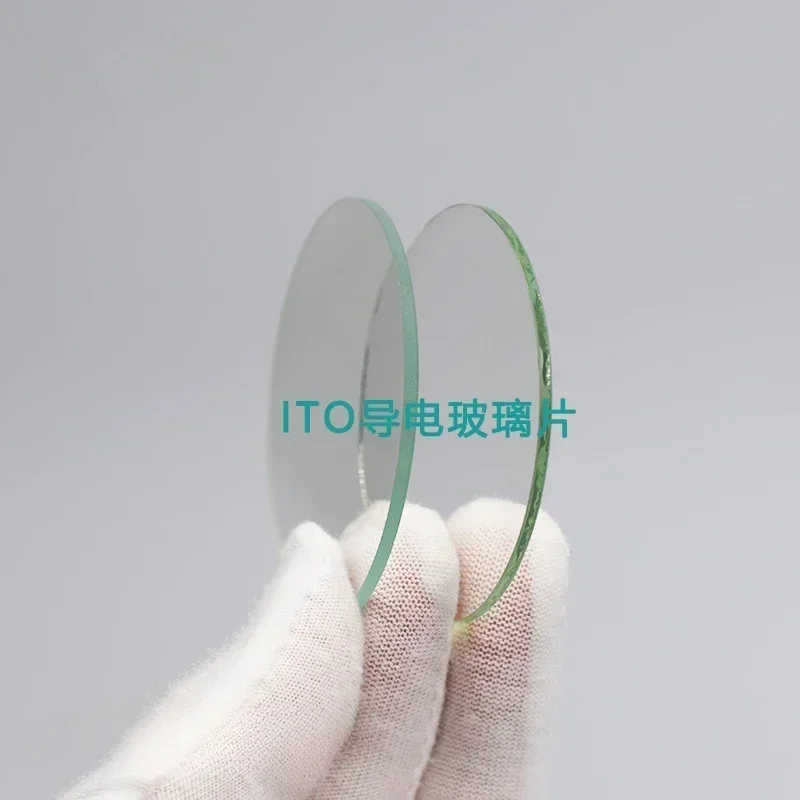 High Precision Round ITO Conductive Glass for Laboratory Use 10mm * 1.1mm 7-10 Ohms Resistance