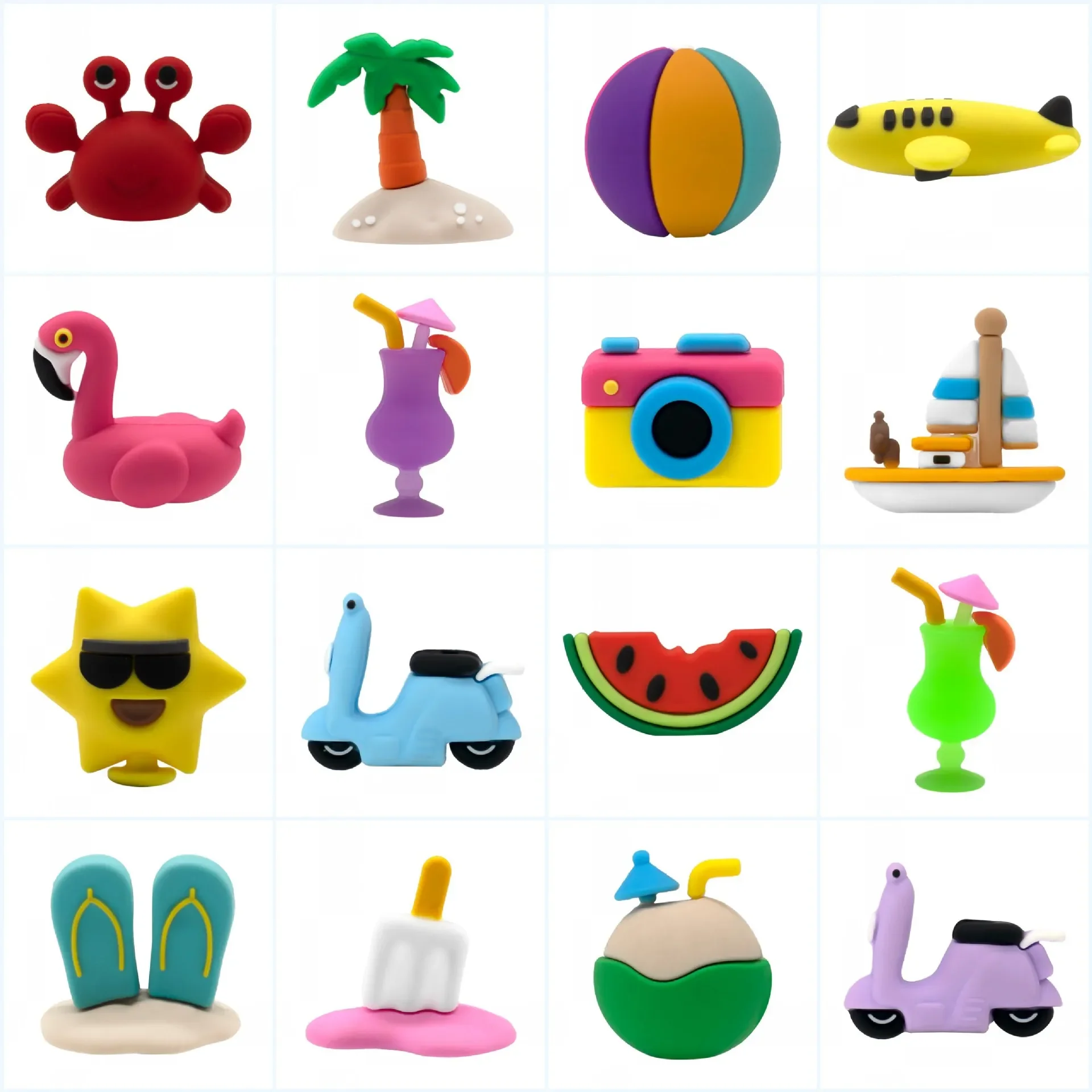 Vocation 3D pastèque glace caméra bateau chaussure boucle breloques accessoires décorations pour sandales sneaker sabot bracelets bricolage