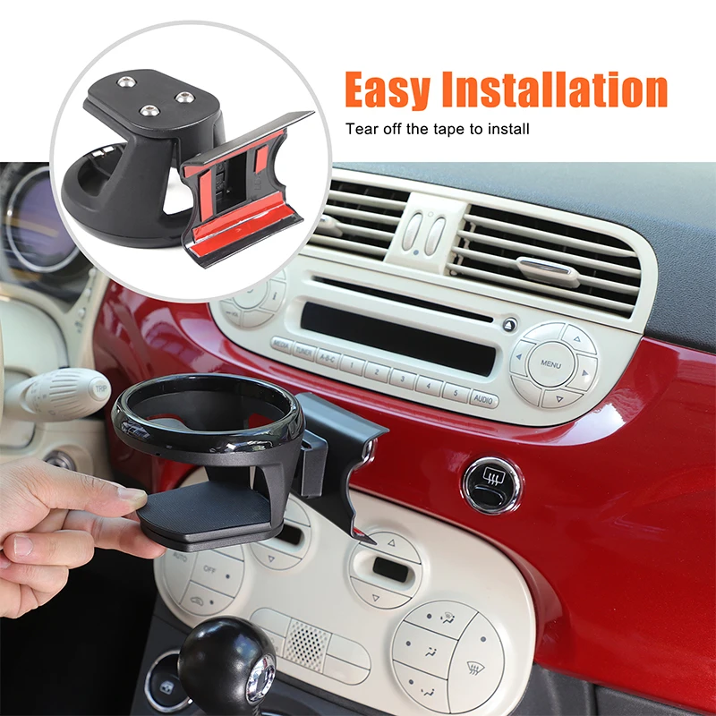 

For Fiat 500 2007-2025+ ABS central control navigation screen water cup holder storage rack interior modification accessories