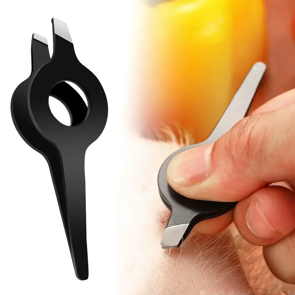 2pcs หมูผม clipper Slant Tweezer Hollow OUT Handle Professional Eyebrow Facial Hair Remover เครื่องมือความงามสําหรับ Me