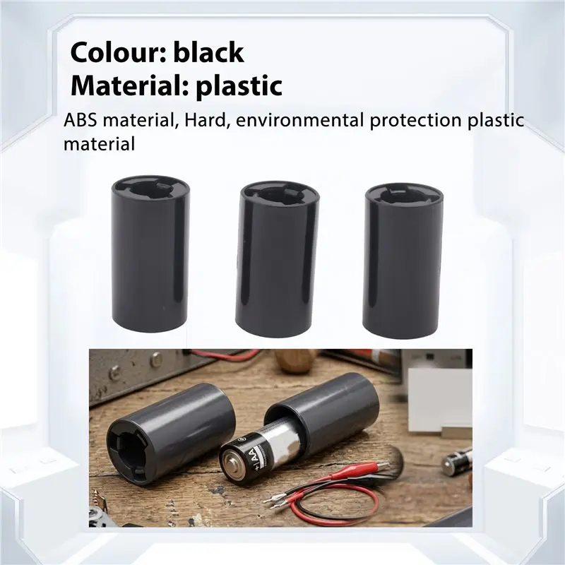 ABWZ-10 Pack AA To C Size Battery Adapter Case,AA To C Size Spacers, AA To Size C Battery Adapter Converter Case(Black)