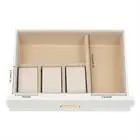 Placa de densidade, caixa organizadora de joias de hardware, organizador de armazenamento de joias pintado de branco de 3 camadas