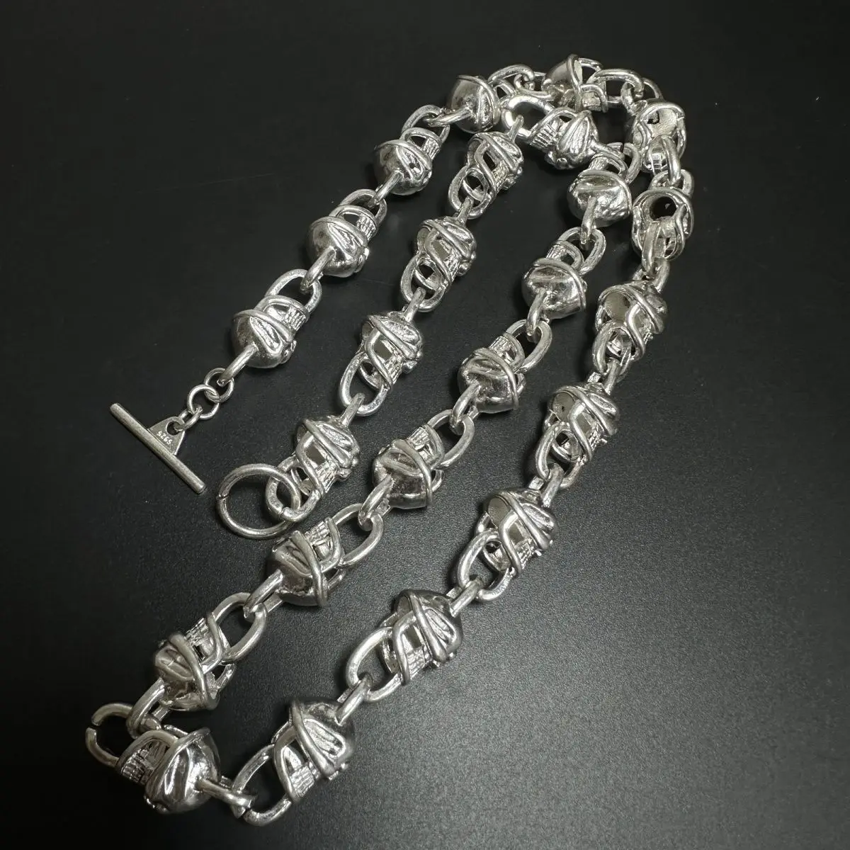 S925 Tibetan Silver Unisex Handmade Premium Skull Necklace, Lucky Wealth-Attracting Necklace for Men