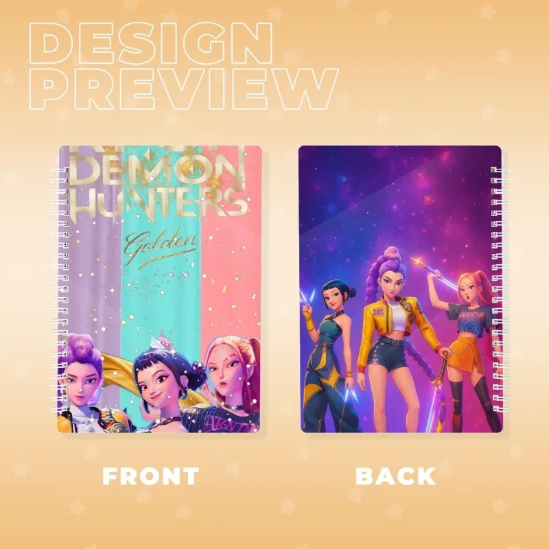 دفتر ملاحظات كرتوني إبداعي لطلاب المدارس المتوسطة والثانوية من KPop Demon Hunters Zoey Mira Abby Saja