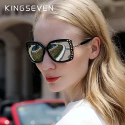 KINGSEVEN Elegant Young Women's Glasses Polarized Sunglasses Gradient Lens Mirror Eyewear Butterfly Style N7215