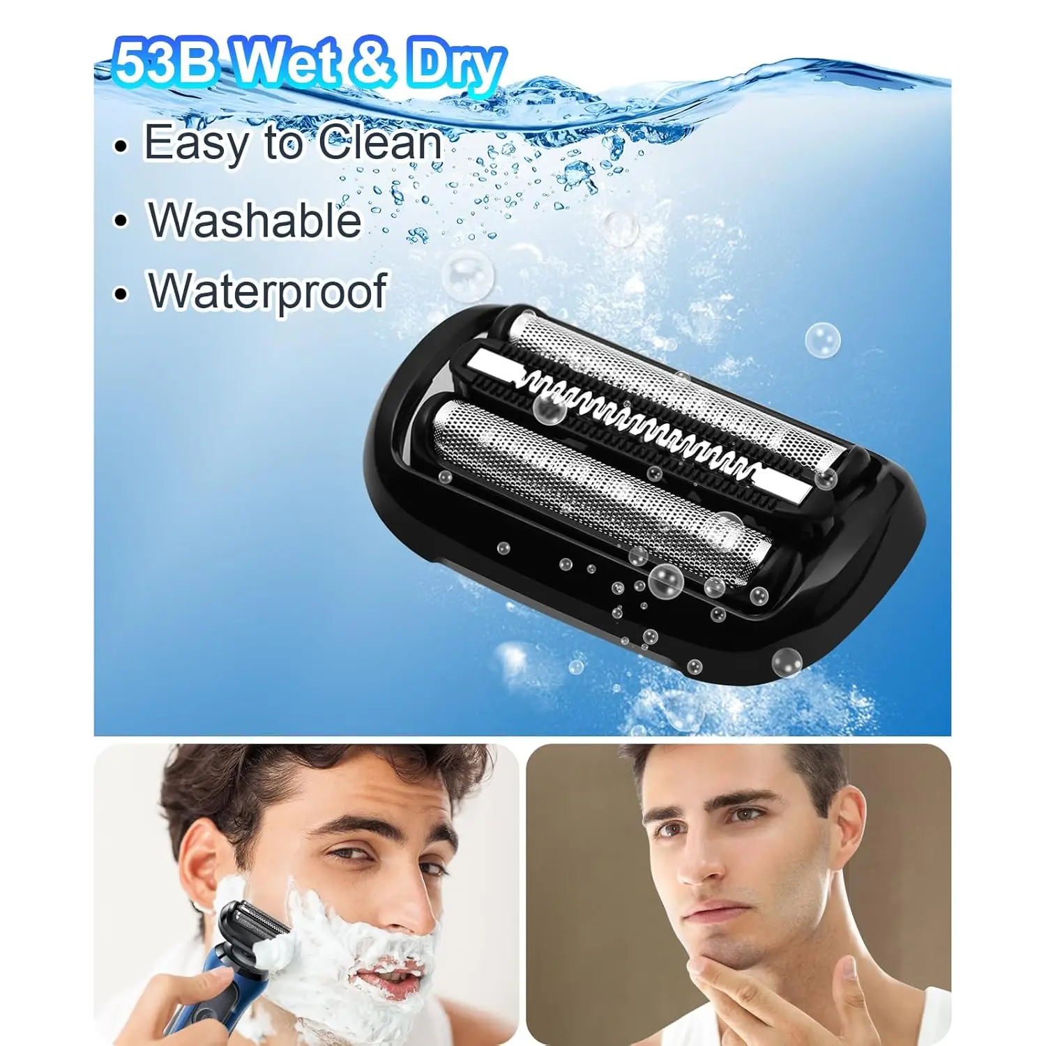 

53B Replacement Foil Head For Braun Series 5 & 6 Shaver 5018s, 5020s, 5031s, 5050cs, 6020s, 6072cc 6075cc 6072cc 6090cc 5035s