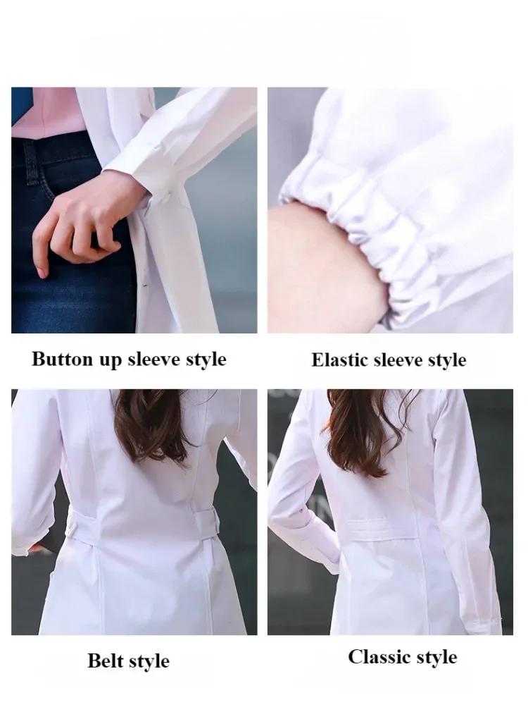 Laboratory Coat College Chemistry Nurse Overalls White Coat Long-sleeved Doctor's Uniform Male Short-sleeved Doctor Lab