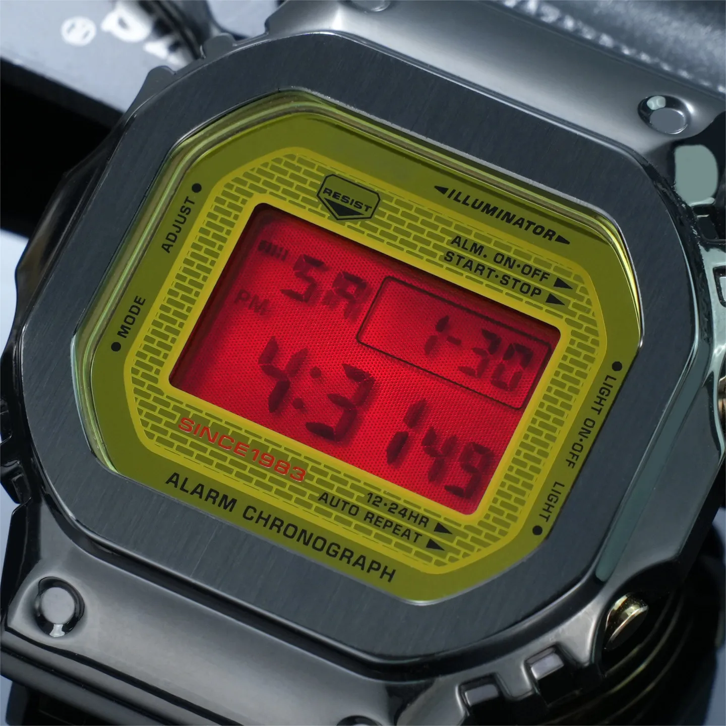 カシオ-dw5600-f91-158-168-用ユニバーサル改造キット：ブラッドクレーンスクリーンメタルメッシュカラーチェンジミラー仕上げアップグレードキット