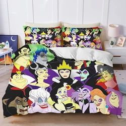 Disney Villains Maleficent Ursula Evil Queen Bedding Set Duvet Cover Comforter Sets Double Comforte 100% Polyester 3-Piece Set